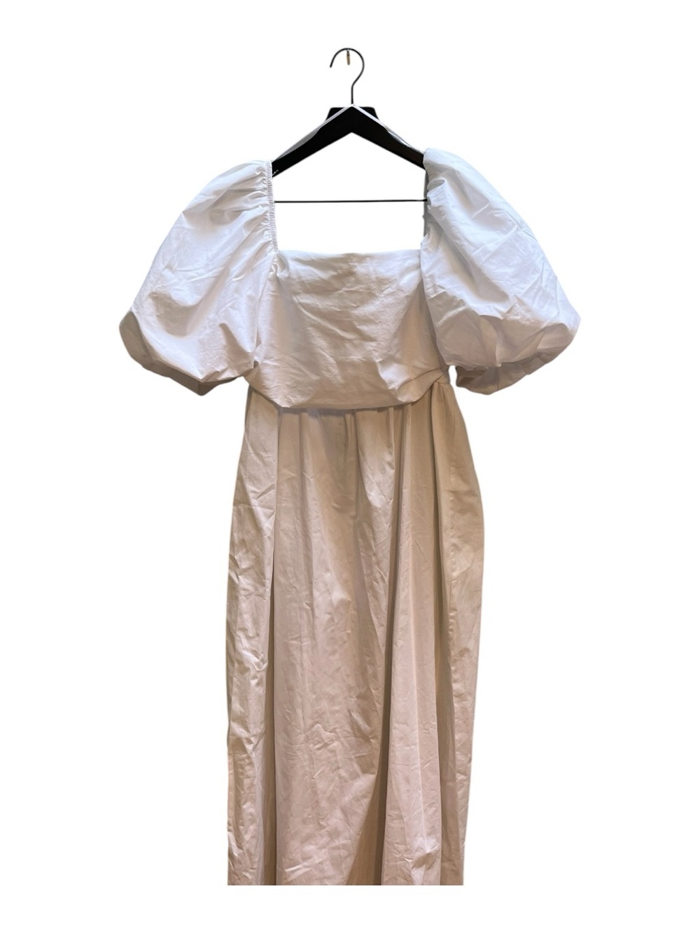 Zara White Square-Neck Puff Sleeve Maxi Dress -size large - Picture 9 of 15